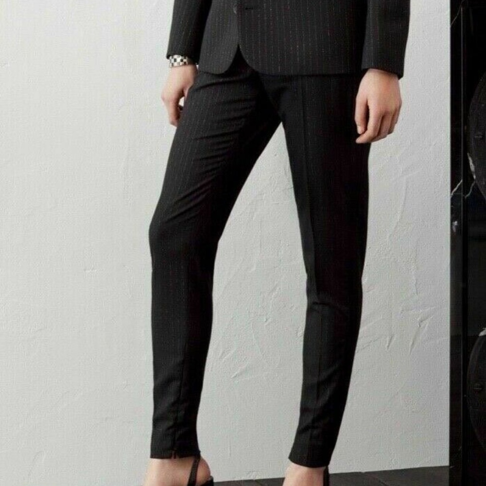 SAINT LAURENT WOMEN PINSTRIPE DRESS PANTS TROUSERS